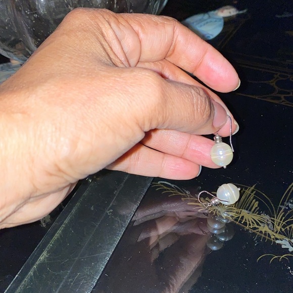 Vintage Sterling silver real pearl earnings - Picture 4 of 4